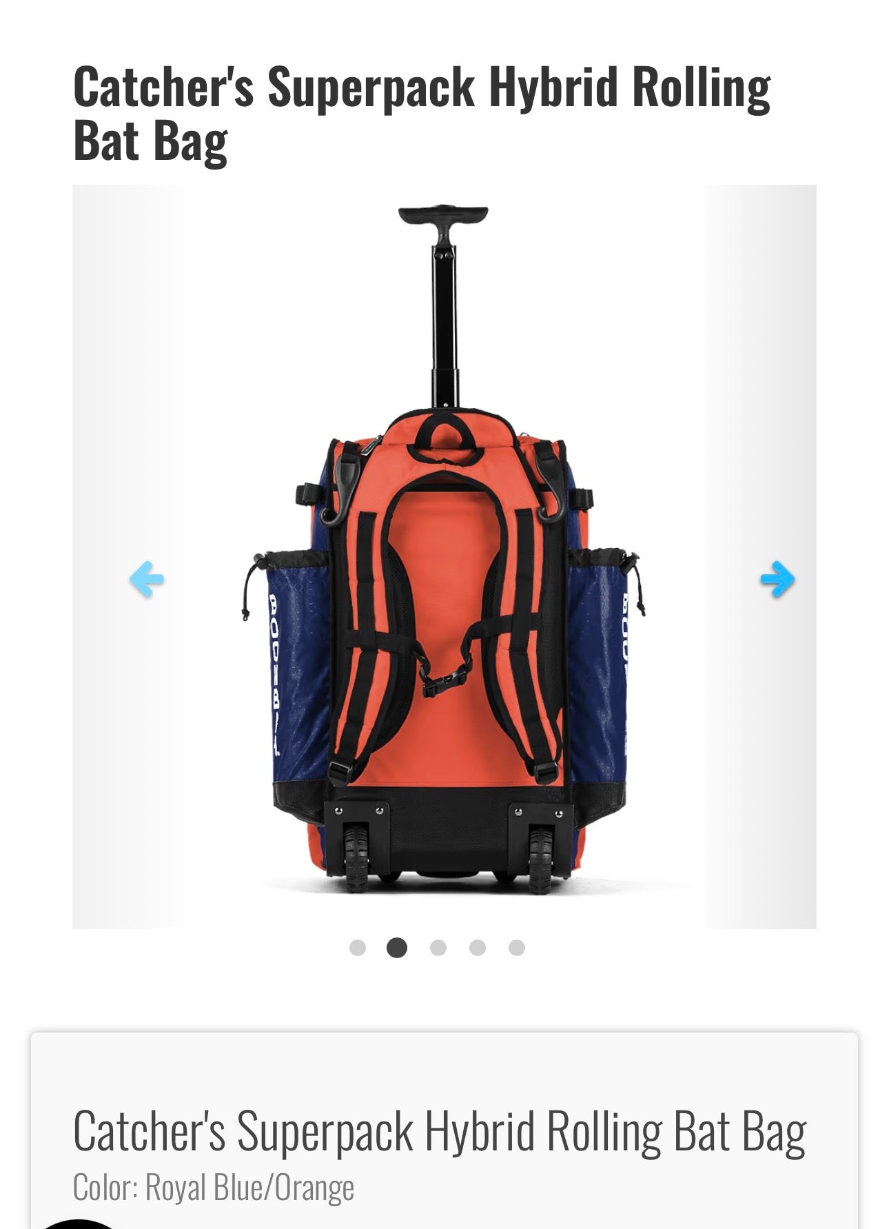 Catcher’s SuperPack Hybrid Rolling Bat Bag