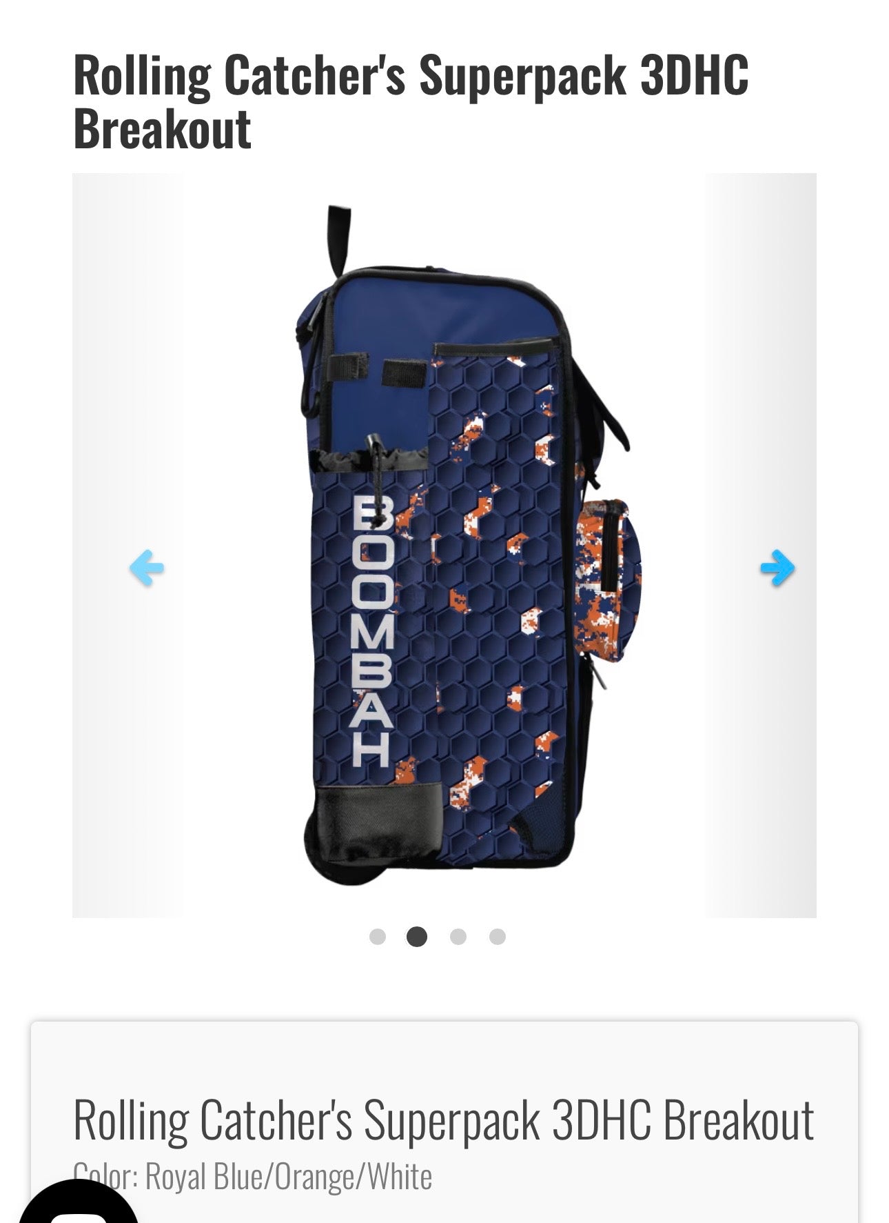 Catcher’s SuperPack Rolling Bat Bag