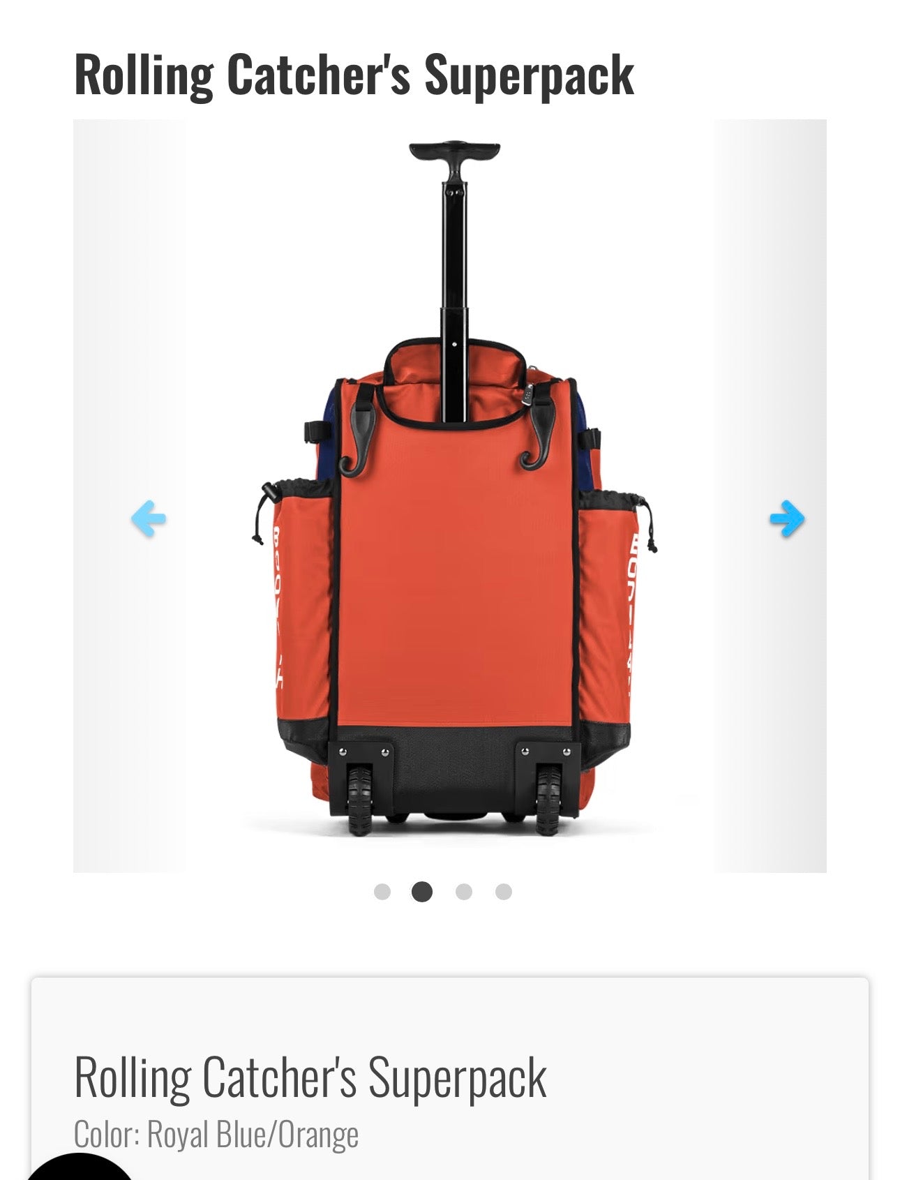 Catcher’s SuperPack Rolling Bat Bag