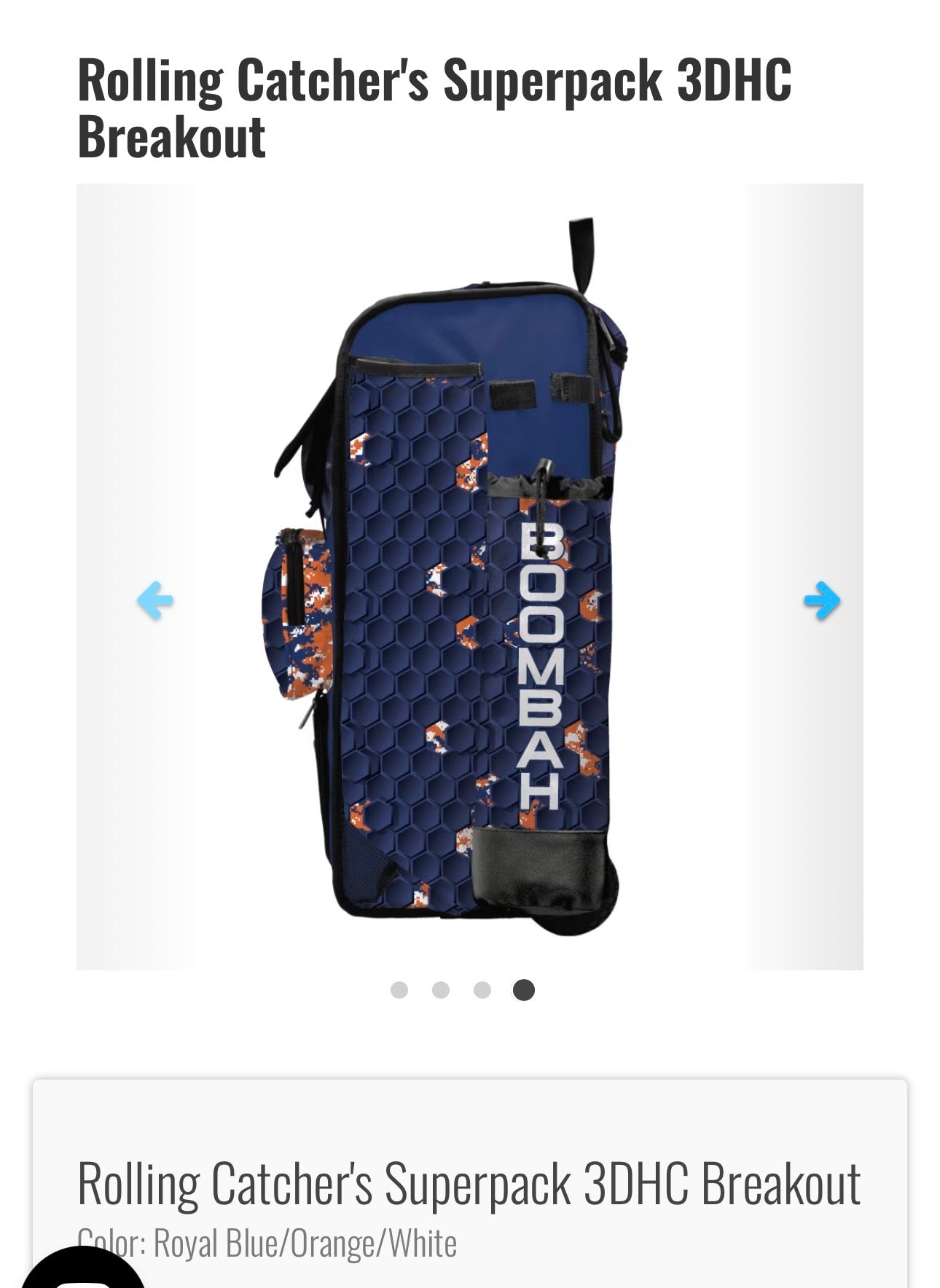 Catcher’s SuperPack Rolling Bat Bag