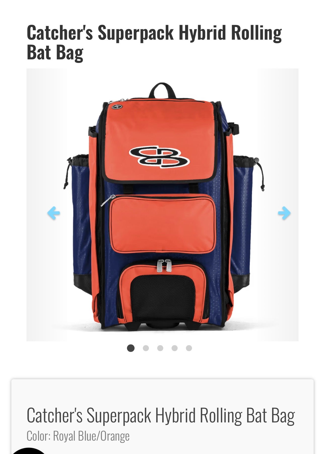 Catcher’s SuperPack Hybrid Rolling Bat Bag