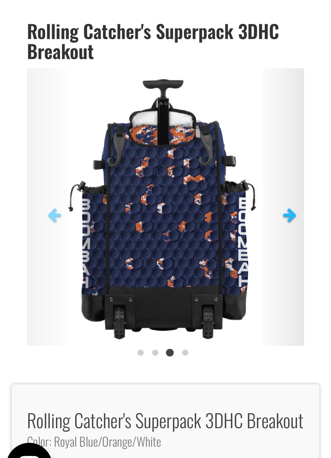 Catcher’s SuperPack Rolling Bat Bag