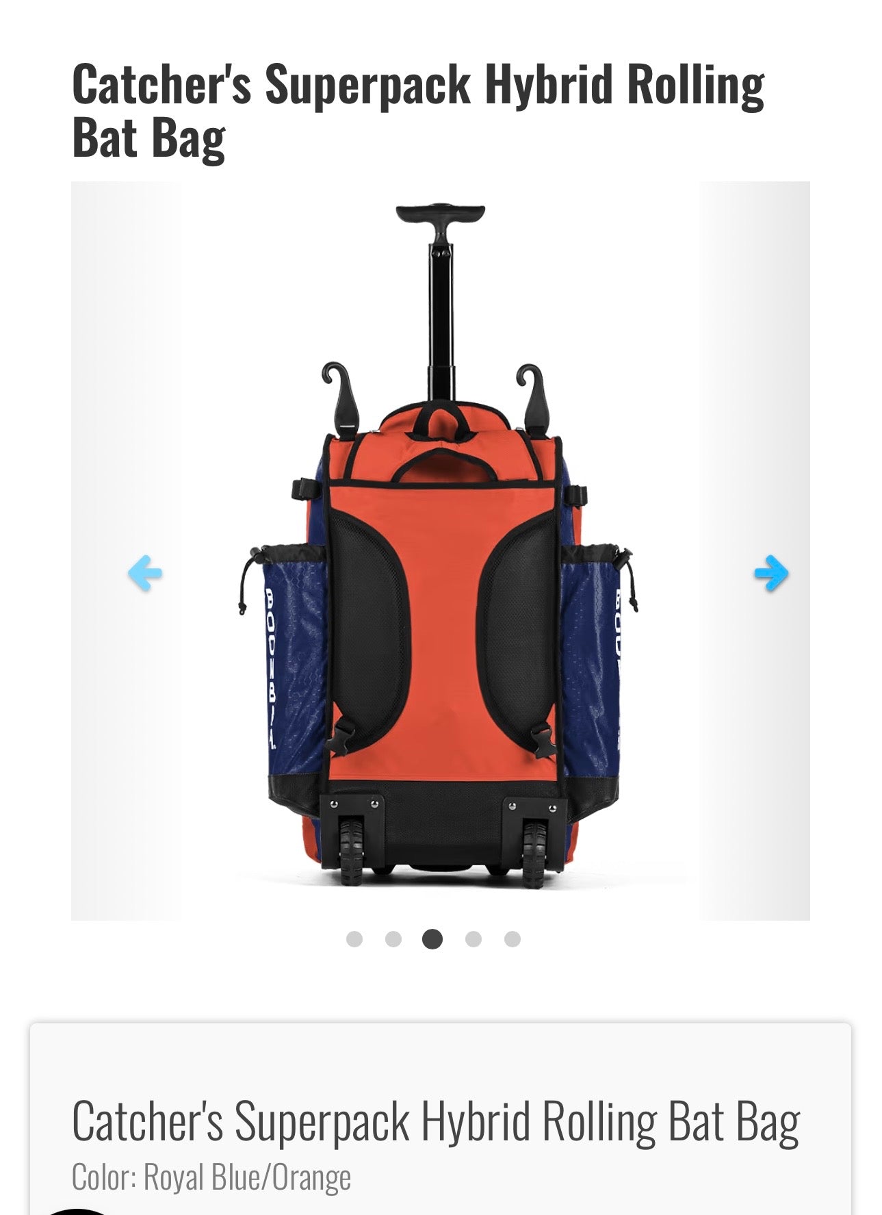 Catcher’s SuperPack Hybrid Rolling Bat Bag