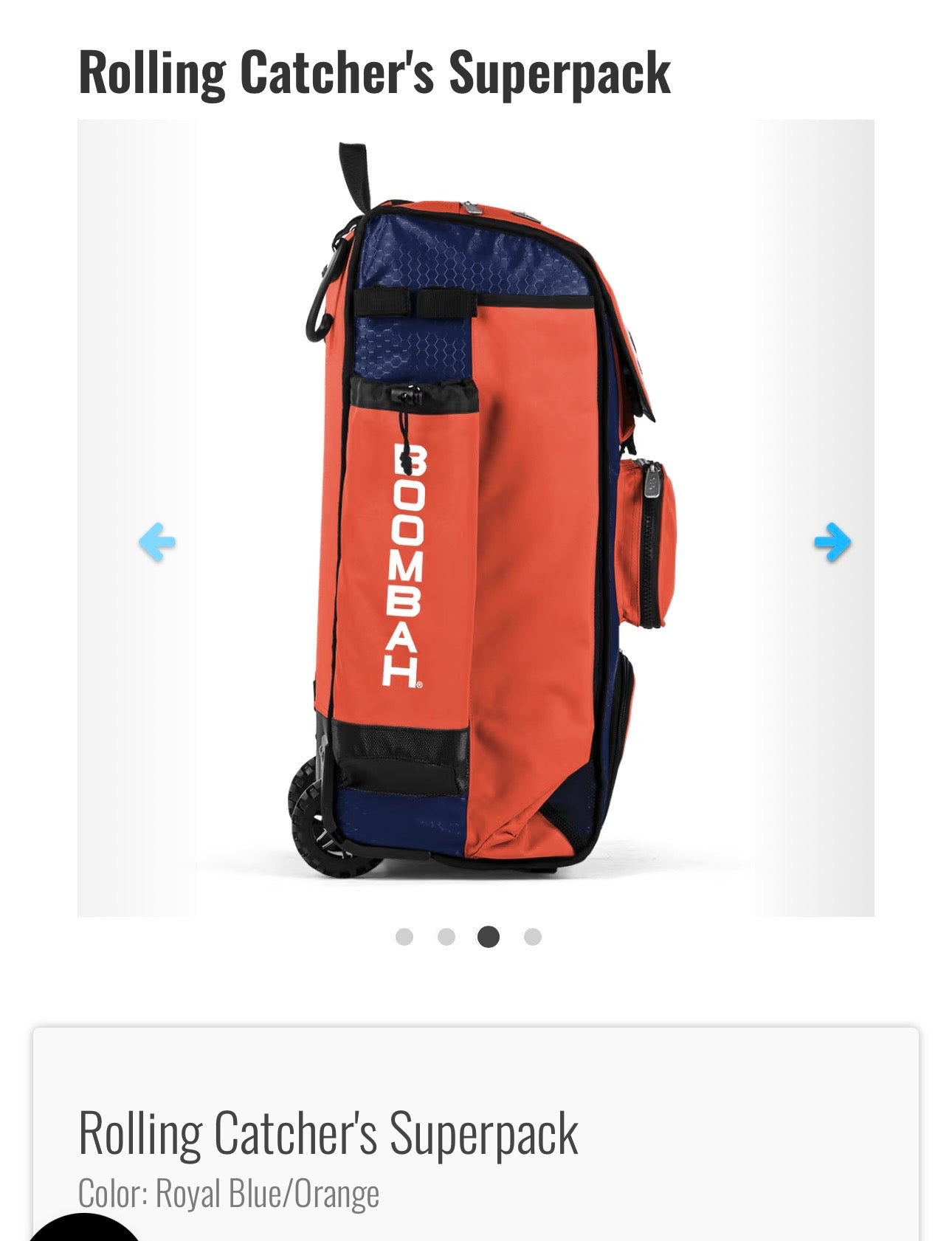 Catcher’s SuperPack Rolling Bat Bag