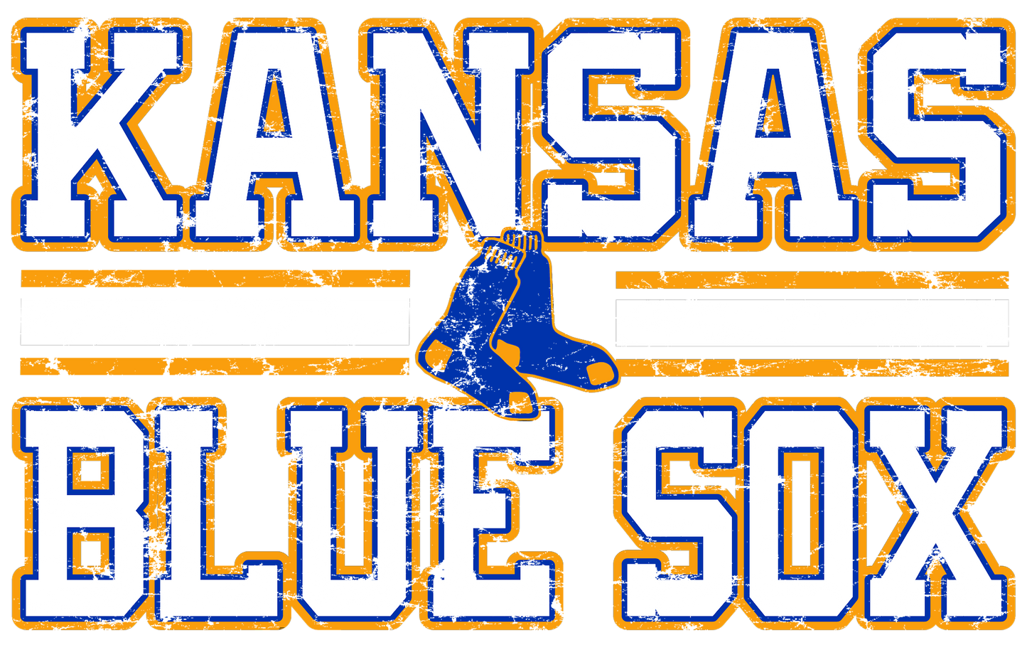 Kansas Blue Sox Orange Outline