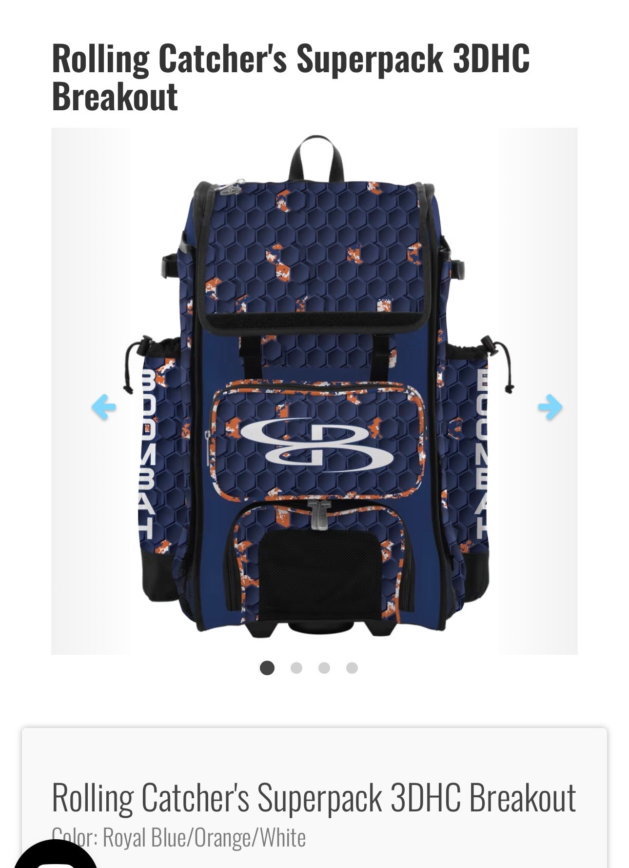 Catcher’s SuperPack Rolling Bat Bag