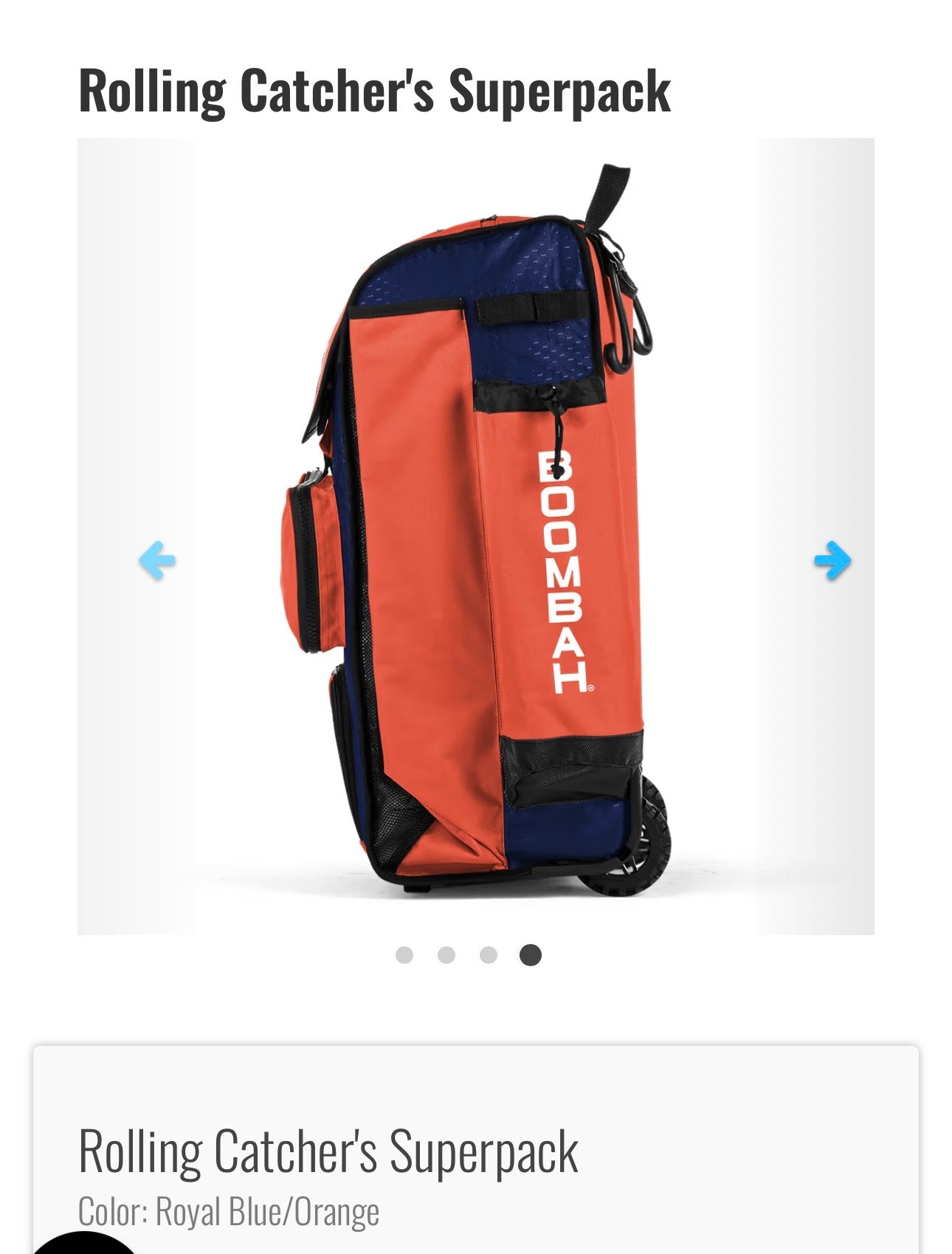 Catcher’s SuperPack Rolling Bat Bag