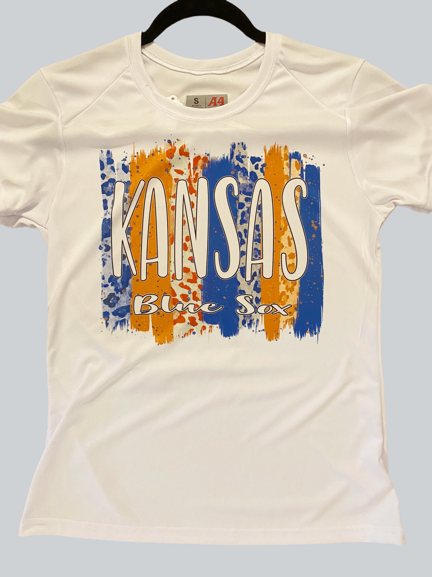 Ladies Blue/Orange Glitter Tee