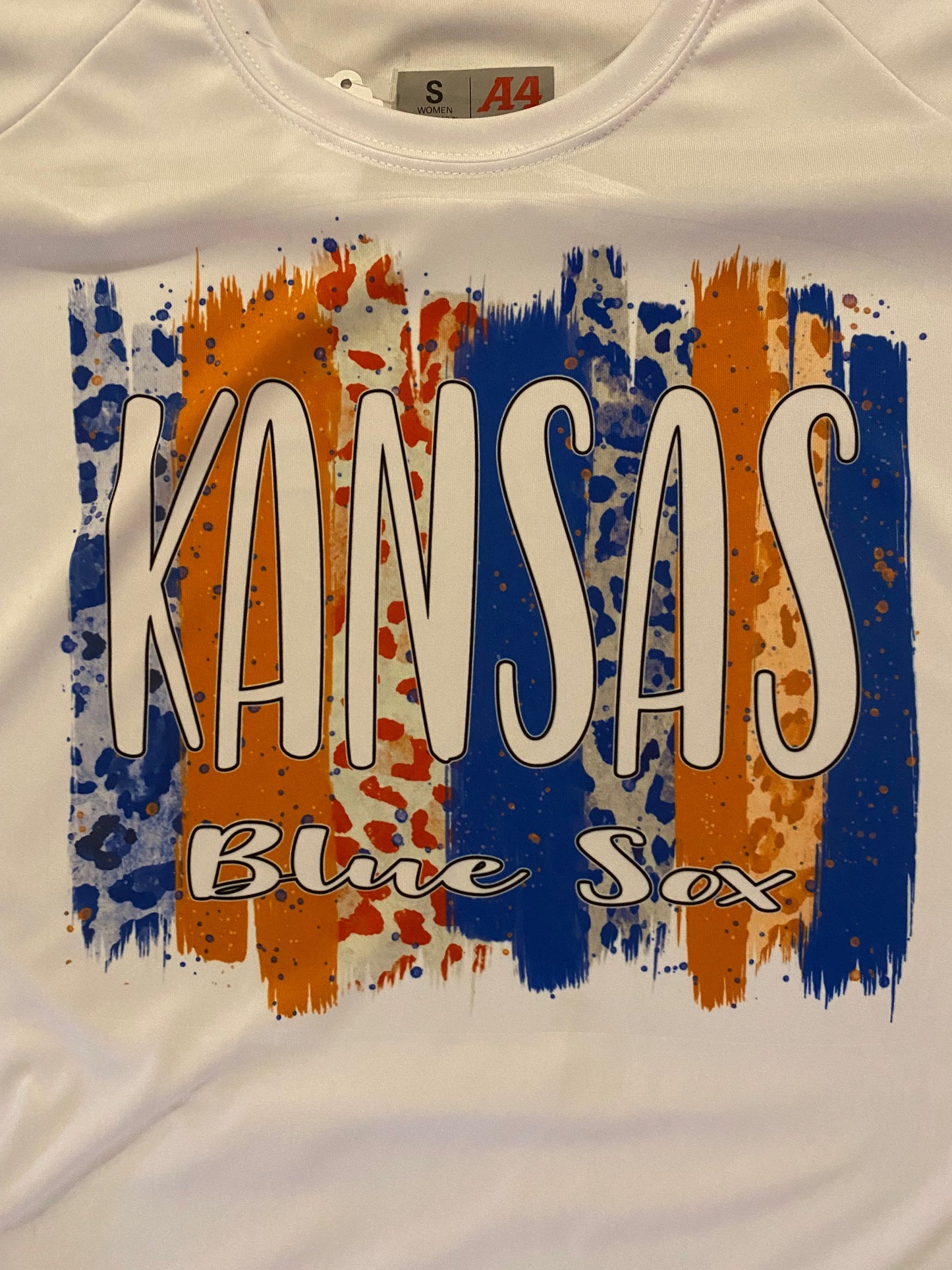 Ladies Blue/Orange Glitter Tee